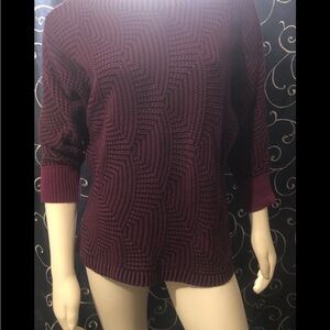 Women's Chevron Vintage Dana Bachman XL Sweater With 3/4 Length Sleeves